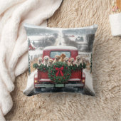 クリスマスゴールデンレトリエバーパピー クッション (ブランケット)