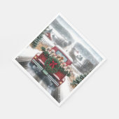 クリスマスゴールデンレトリエバーパピー スタンダードランチョンナプキン (角)