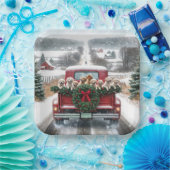 クリスマスゴールデンレトリエバーパピー ペーパープレート (パーティー)