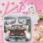 クリスマスゴールデンレトリエバーパピー ペーパープレート (パーティー)