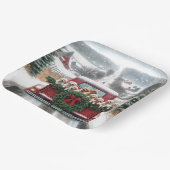 クリスマスゴールデンレトリエバーパピー ペーパープレート (傾斜あり)