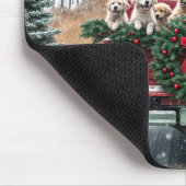 クリスマスゴールデンレトリエバーパピー マウスパッド (コーナー)