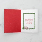 クリスマスゴールデンレトリバーの口紅キス シーズンカード (内部)