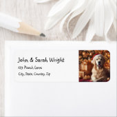 クリスマスゴールデンレトリバードッグ住所 シール (インサイチュ)