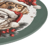 クリスマスゴールデンレトリバードッグ カッティングボード (角)