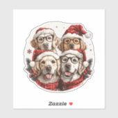 クリスマスゴールデンレトリバードッグ シール (シート)