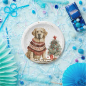 クリスマスゴールデンレトリバードッグ ペーパープレート (パーティー)