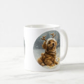 クリスマスゴールデンレトリバーパピー コーヒーマグカップ (正面右)