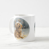 クリスマスゴールデンレトリバーパピー コーヒーマグカップ (正面左)