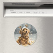 クリスマスゴールデンレトリバーパピー マグネット (インサイチュ (食洗機))