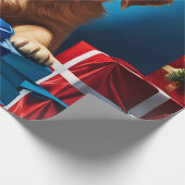 クリスマスゴールデンレトリバーパピー ラッピングペーパー (角)