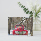 クリスマスゴールデンレトリバーレトロトラック シーズンポストカード (スタンド正面)