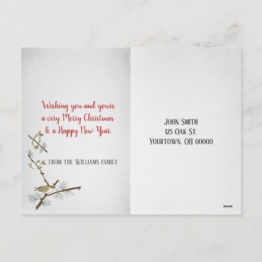 クリスマスゴールデンレトリバーレトロトラック シーズンポストカード (裏面)