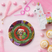 クリスマスゴールデンレトリバー誕生日紙プレート ペーパープレート (パーティー)