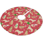 クリスマスゴールデンレトリバー ブラッシュドポリエステルツリースカート (アングル)