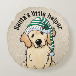 クリスマスゴールデンレトリバー ラウンドクッション