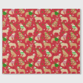 クリスマスゴールデンレトリバー ラッピングペーパー (フラット)