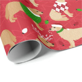 クリスマスゴールデンレトリバー ラッピングペーパー (ロールコーナー)