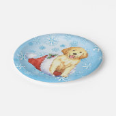 クリスマスゴールデンレトリーバー ペーパープレート (アングル)