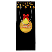 クリスマスゴールデン水玉模様 ワインギフトバッグ (裏面)