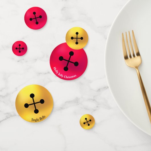 クリスマスゴールデン&レッドジンルベル コンフェッティ (グループ)