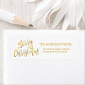 クリスマスゴールドフェイクフォイル手書きタイポグラフィ ラベル (インサイチュ)