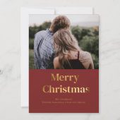 クリスマスゴールドフォイルフォトカードパーソナライズ 招待状 (正面)