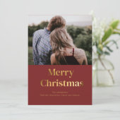 クリスマスゴールドフォイルフォトカードパーソナライズ 招待状 (スタンド正面)