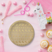 クリスマスゴールド箔トナカイとスノーフレーク ペーパープレート (パーティー)