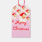 クリスマスサすてきンタクラウスピンクメリーグリーティング ギフトタグ (正面)