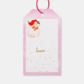 クリスマスサすてきンタクラウスピンクメリーグリーティング ギフトタグ (裏面)