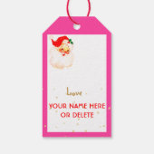 クリスマスサすてきンタクラウスピンクメリーグリーティング ギフトタグ (裏面)