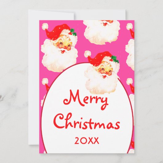 クリスマスサすてきンタクラウスピンクメリーグリーティング シーズンカード (正面)