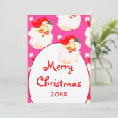 クリスマスサすてきンタクラウスピンクメリーグリーティング シーズンカード (スタンド正面)