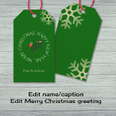 クリスマスサイクカスタムリスト文字グリーン ギフトタグ