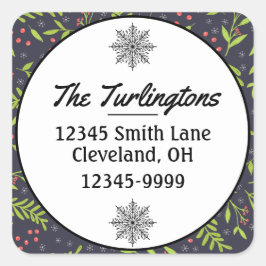 クリスマスサイプレススノーフレークスベリー差出人住所 スクエアシール