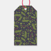 クリスマスサイプレススノーフレークベリー赤い花 ギフトタグ (正面)