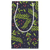 クリスマスサイプレススノーフレークベリー赤い花 スモールペーパーバッグ (正面)