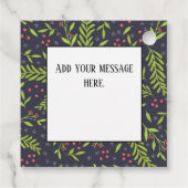 クリスマスサイプレススノーフレークベリー赤い花 フェイバータグ (裏面)