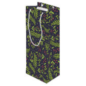 クリスマスサイプレススノーフレークベリー赤い花 ワインギフトバッグ (裏面アングル)