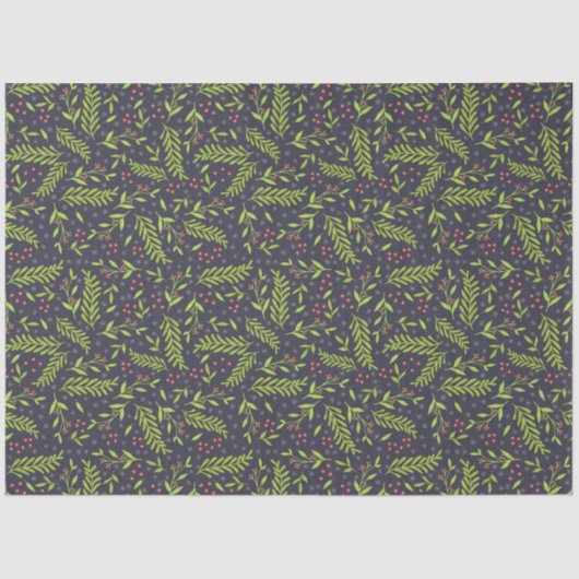 クリスマスサイプレススノーフレークベリー赤い花 薄葉紙 (正面)