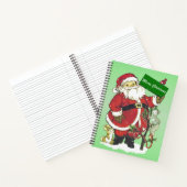 クリスマスサイン付きサンタ小動物ツリーバード ノートブック (内部)