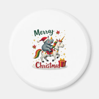 クリスマスサイ メリークリスマス ユニコーンサイ Tシャツ マグネット