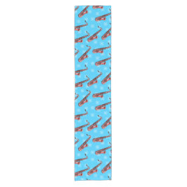 クリスマスサクソフォンサックス選手のミュージシャンパターン ショートテーブルランナー