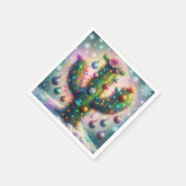 クリスマスサグアーロサボススお洒落スノーフレーク スタンダードカクテルナプキン (角)