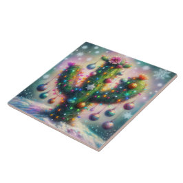 クリスマスサグアーロサボススお洒落スノーフレーク タイル