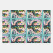 クリスマスサグアーロサボススお洒落スノーフレーク ラッピングペーパーシート (正面2)