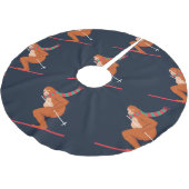 クリスマスサスカッチビッグフットyetiスキー ブラッシュドポリエステルツリースカート (アングル)