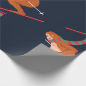 クリスマスサスカッチビッグフットyetiスキー ラッピングペーパー (角)