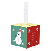 クリスマスサストップンタここ雪だるま子の写真 キューブオーナメント